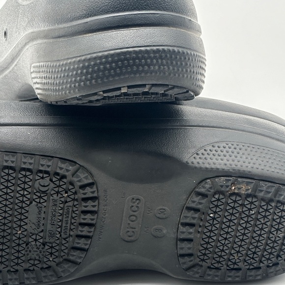 Crocs Slip Resistant Shoes On The Clock Work Clogs Black Slip On Mens 8 W 10 - Picture 11 of 11